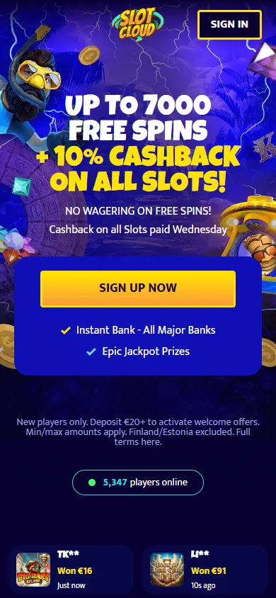 Slotcloud mobile