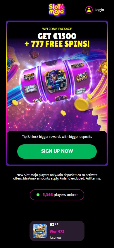 Slotmojo mobile